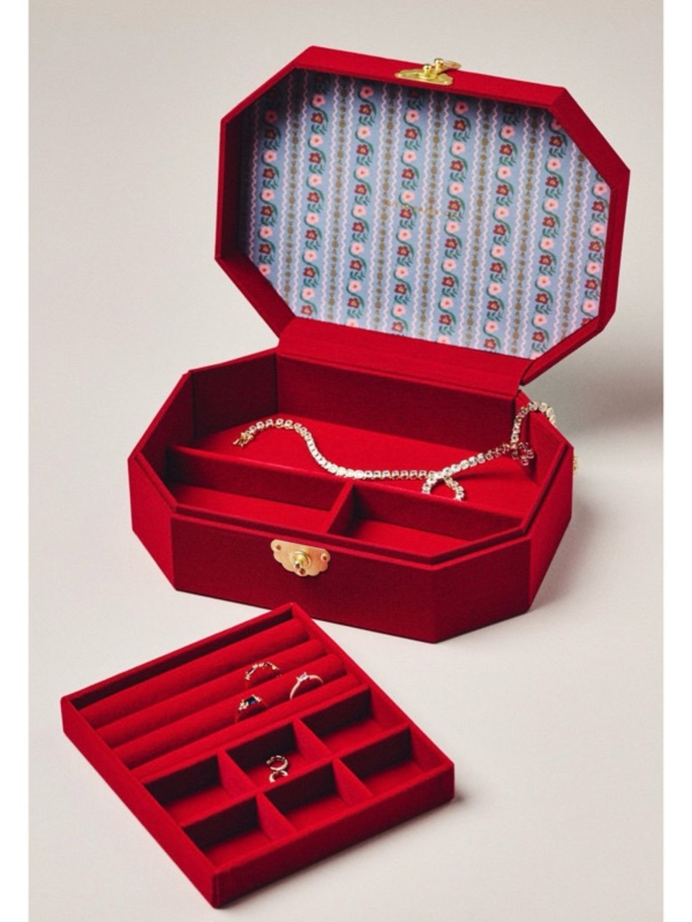 Gemma Embroidered Jewelry Box - Picture 2 of 10